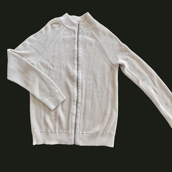 Denver Hayes men's cream colour full zip cardigan size L - Picture 1 of 14